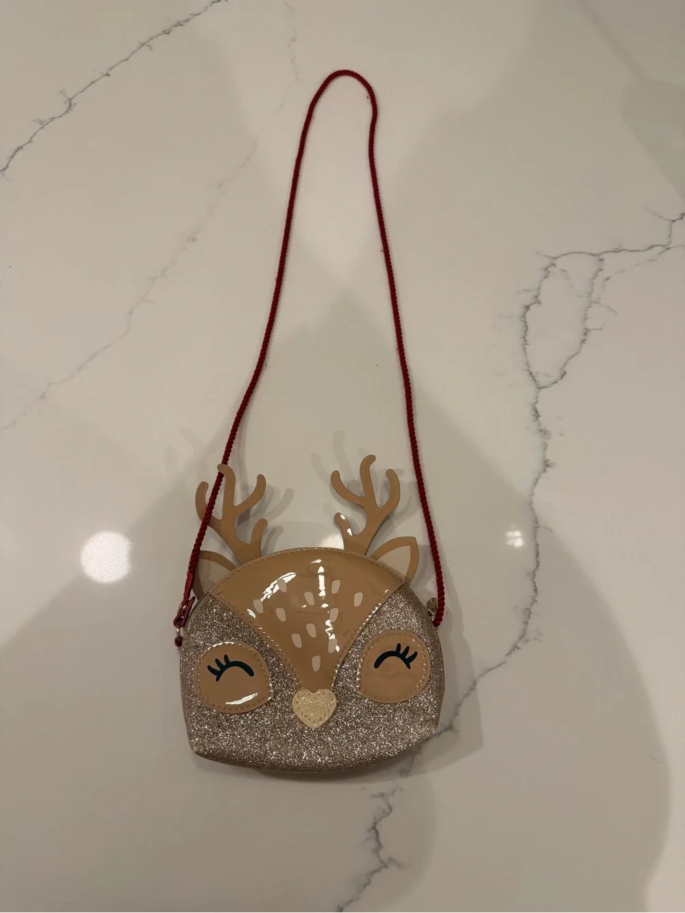H&M Kids Deer Crossbody Bag in Tan, Red and Glitter